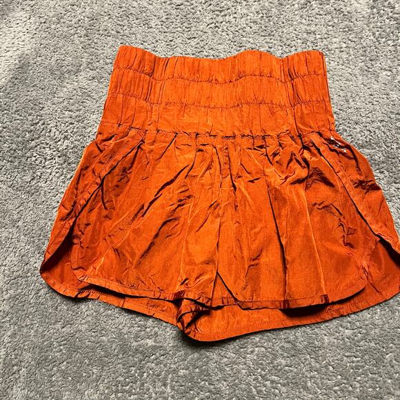 Free People Movement Shorts Womens Small The Way Home Orange Lined Athletic - Picture 1 of 10